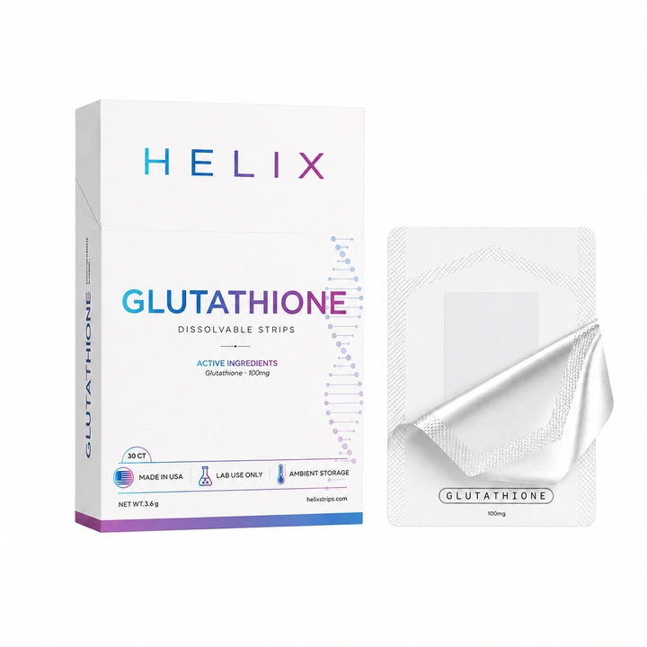 HELIX box with individually wrapped dissolvable strip sachets